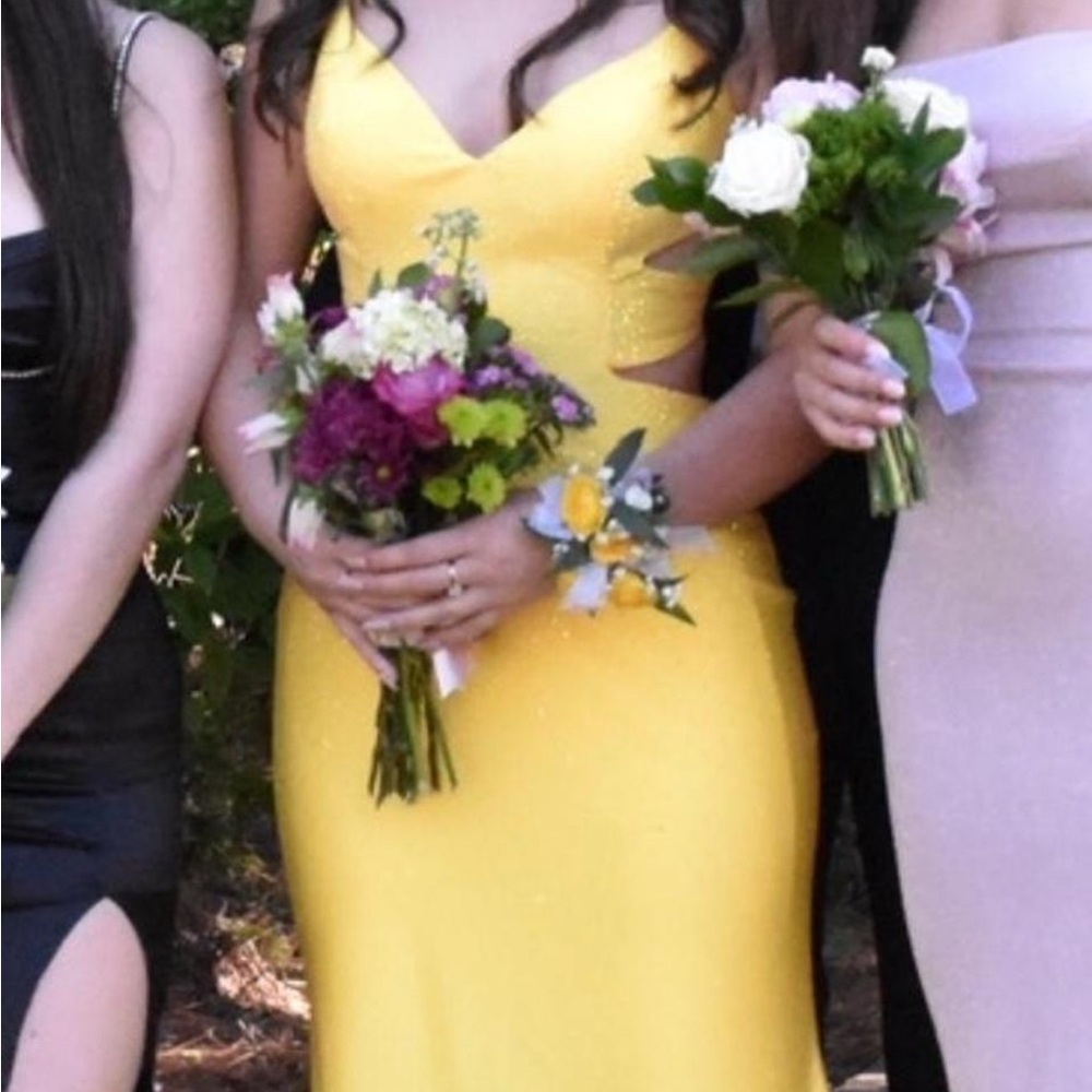 Yellow Sleeveless Gown